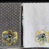 Bee and honey comb embroidery design