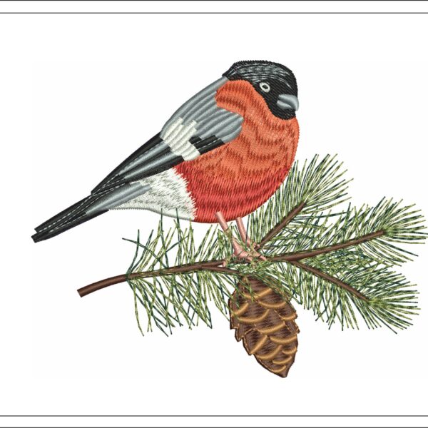 Bullfinch embroidery design