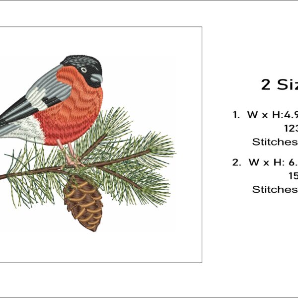 Bullfinch embroidery design