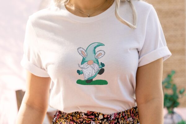 Bunny Gnome embroidery design