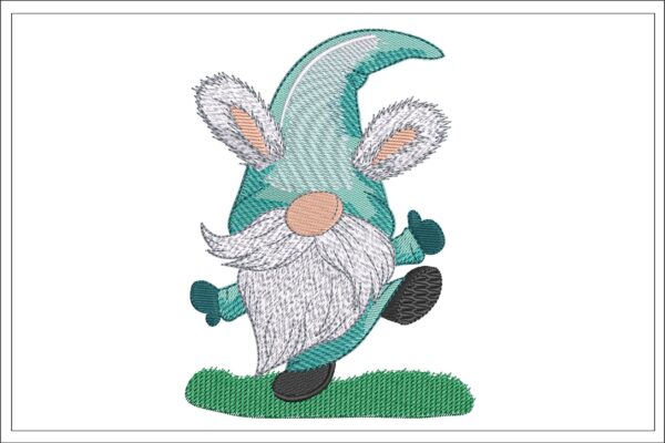 Bunny Gnome embroidery design