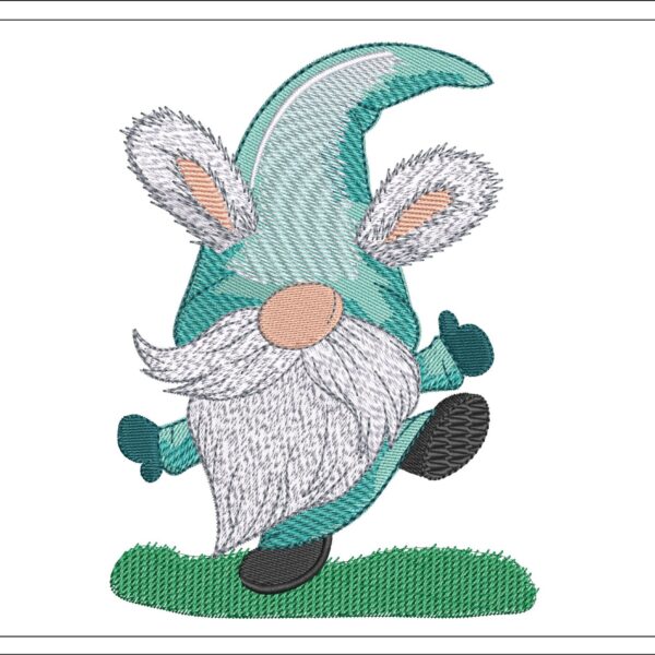 Bunny Gnome embroidery design