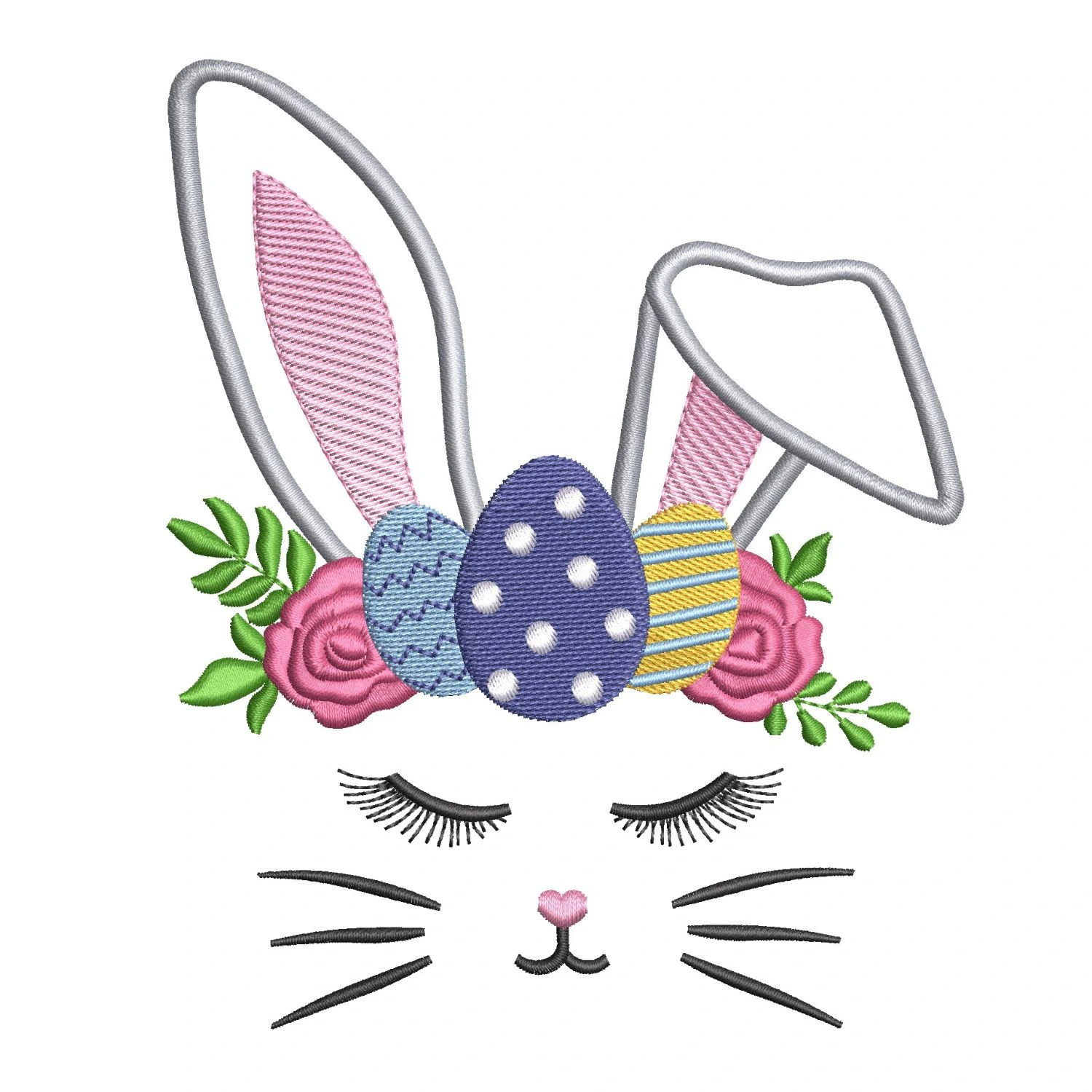 Egghead Designs Easter Eggs Embroidery Design- Bunny Head Embroidery Pattern