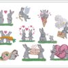 Bunny in love embroidery designs