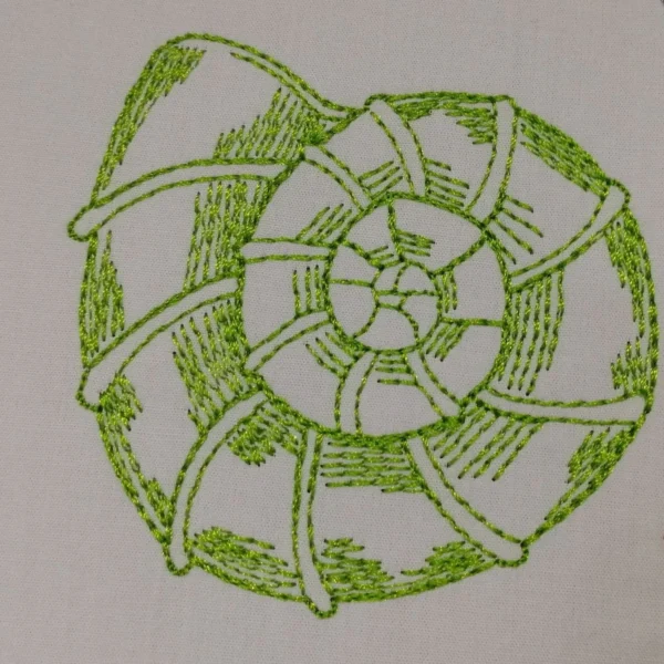 Colorful shell embroidery design 2 - shell sketch embroidery pattern