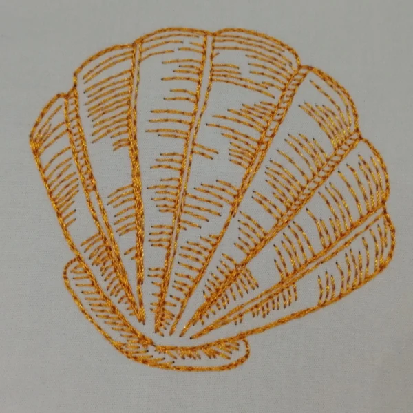 Colorful shell embroidery design 3 - shell sketch embroidery