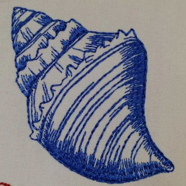 Colorful shell embroidery design 5 - shell sketch embroidery pattern