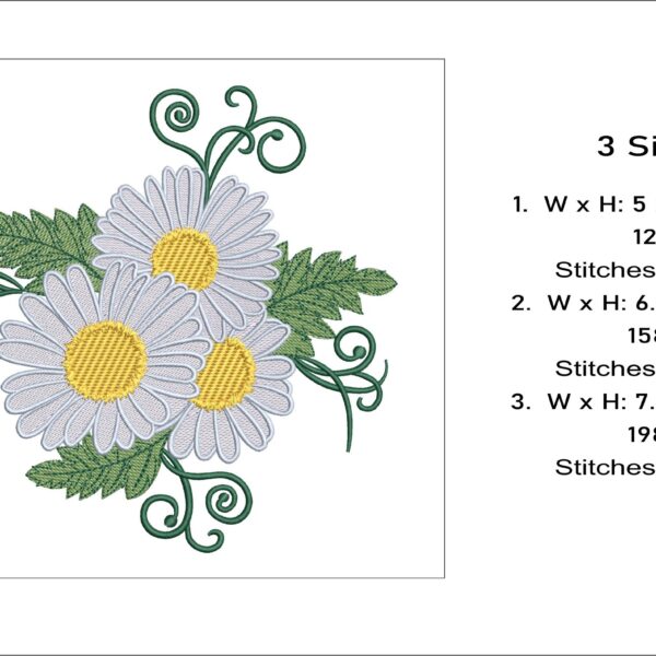 Daisies embroidery design