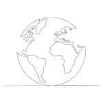 Planet of Earth Embroidery Design - One Line Embroidery