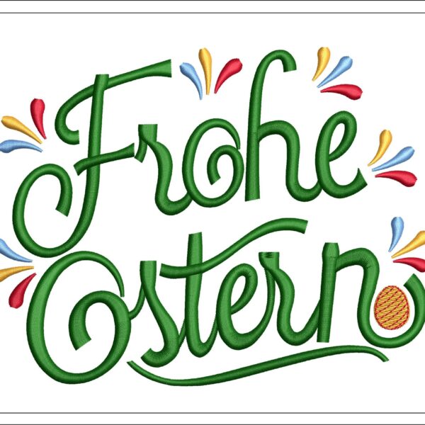 Frohe Ostern embroidery design