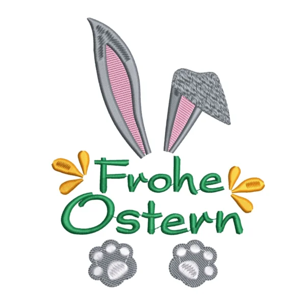 Frohe Ostern - Easter bunny embroidery design