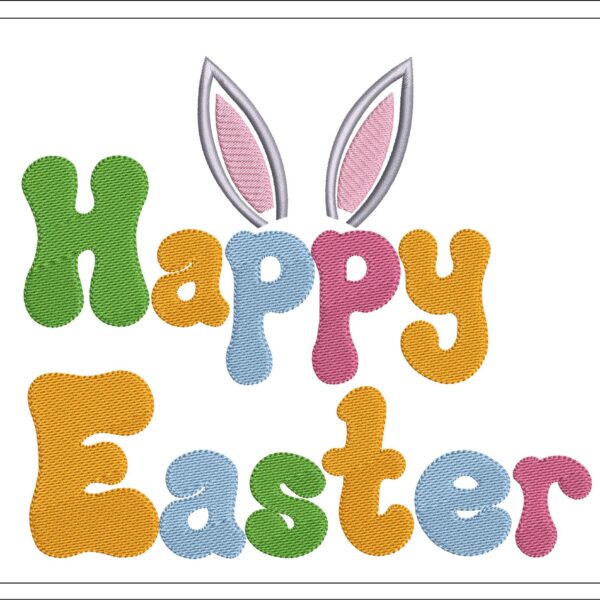 Happy Easter embroidery design