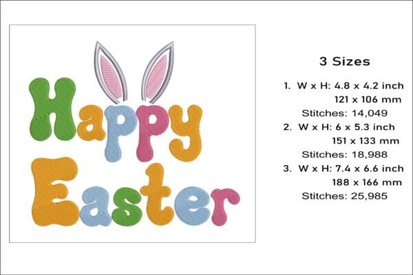 Happy Easter embroidery design