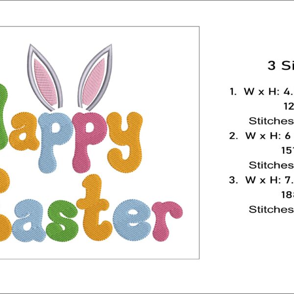 Happy Easter embroidery design