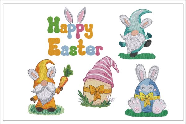 Happy Easter embroidery bundle