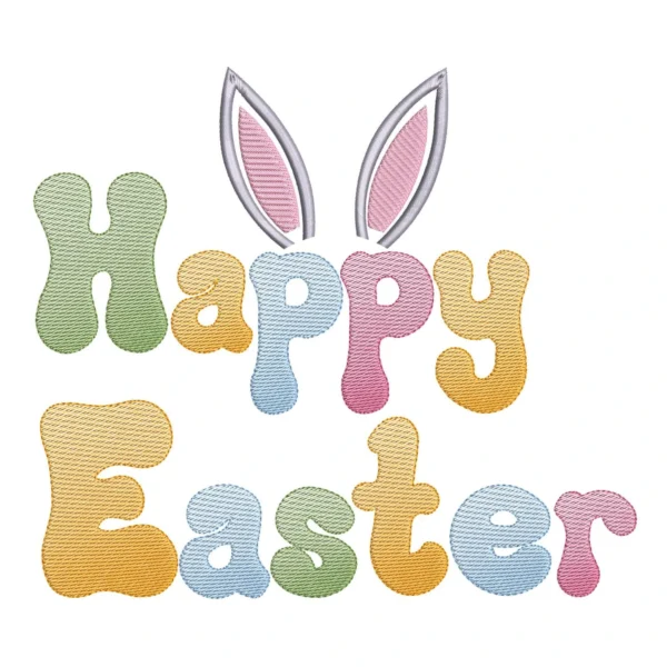 Happy Easter embroidery design 8 - boho letters embroidery design 1