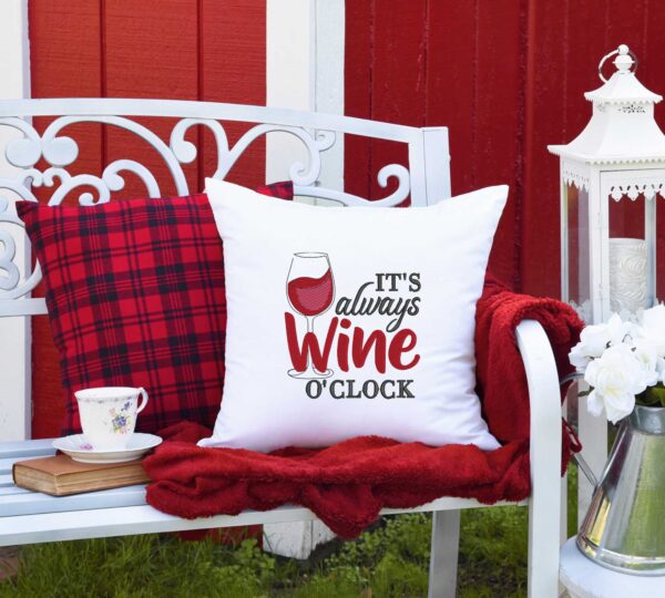 It's always wine o'clock embroidery design