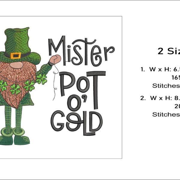 Mister Pot O Gold embroidery design