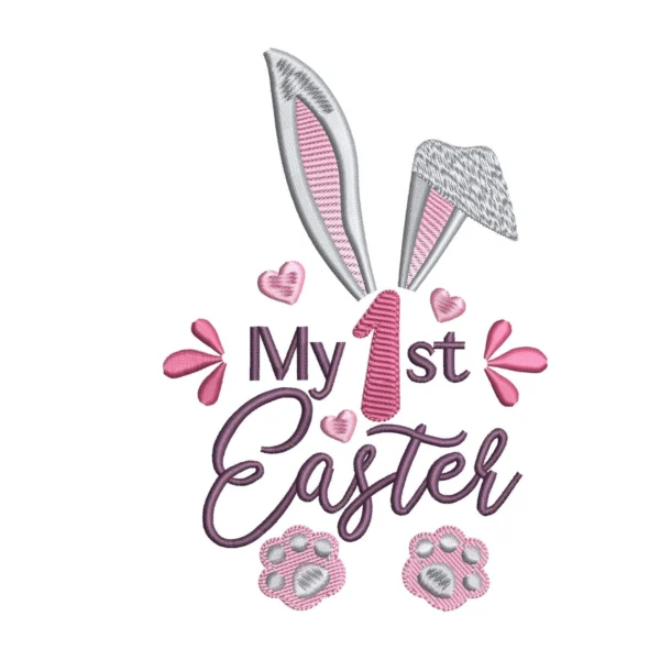 My first Easter embroidery design - girl embroidery pattern