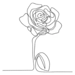 One Line Rose Embroidery Design - Machine Embroidery