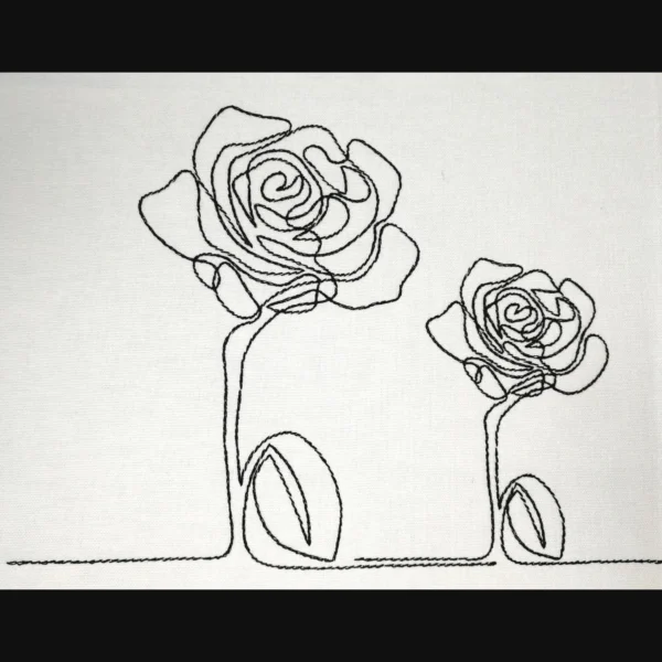 One line rose embroidery design - simple embroidery pattern