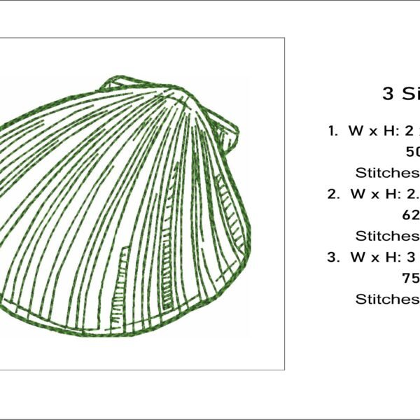 Sketch Embroidery Design | Colorful Shells