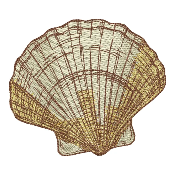 Shell embroidery design 6 - sea shell embroidery pattern - beach embroidery design 1