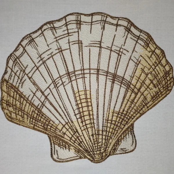 Shell embroidery design 6 - sea shell embroidery pattern - beach embroidery design