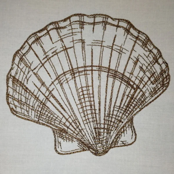 Shell sketch embroidery design 6 - sea shell embroidery - sketch embroidery pattern