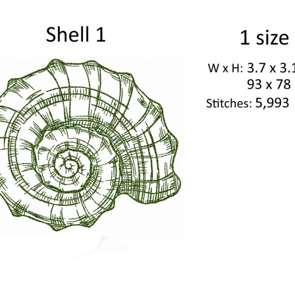 Small Shells Sketch embroidery design