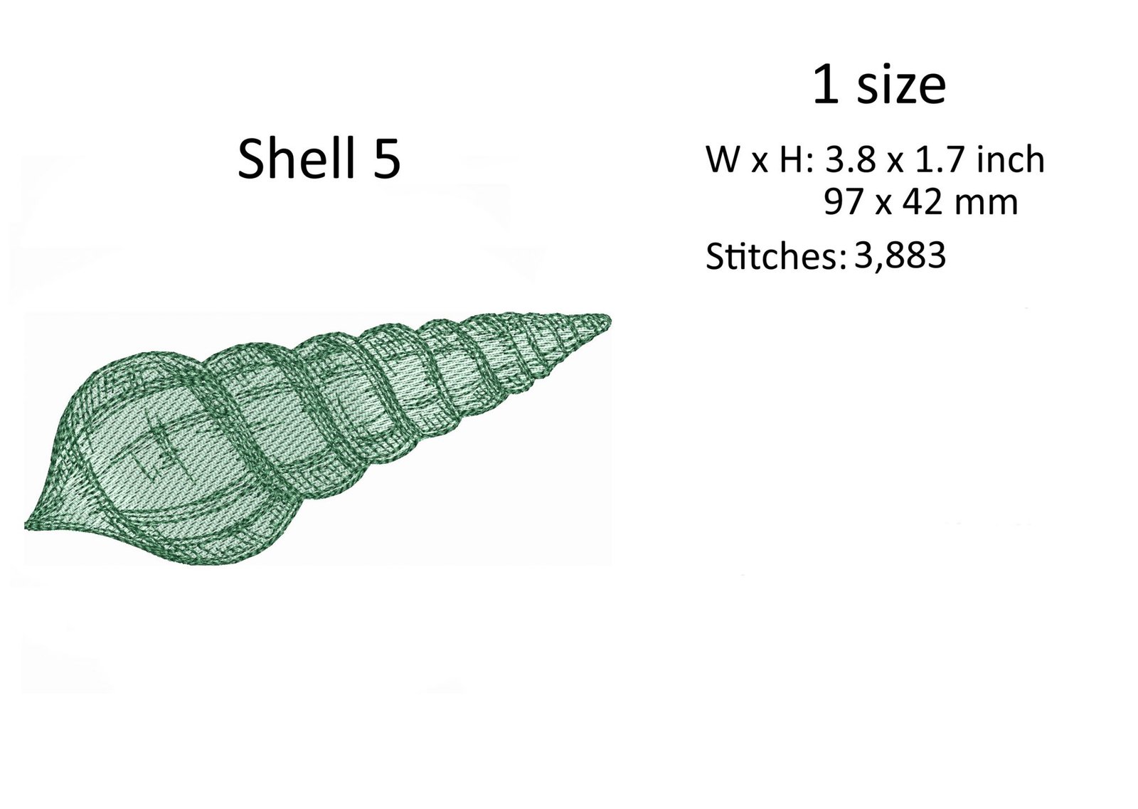 Small Embroidered Shell Small Shells Embroidery Design Bundle