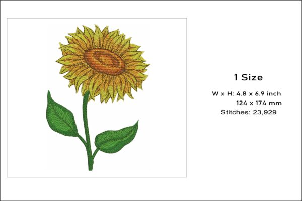 Sunflower embroidery design