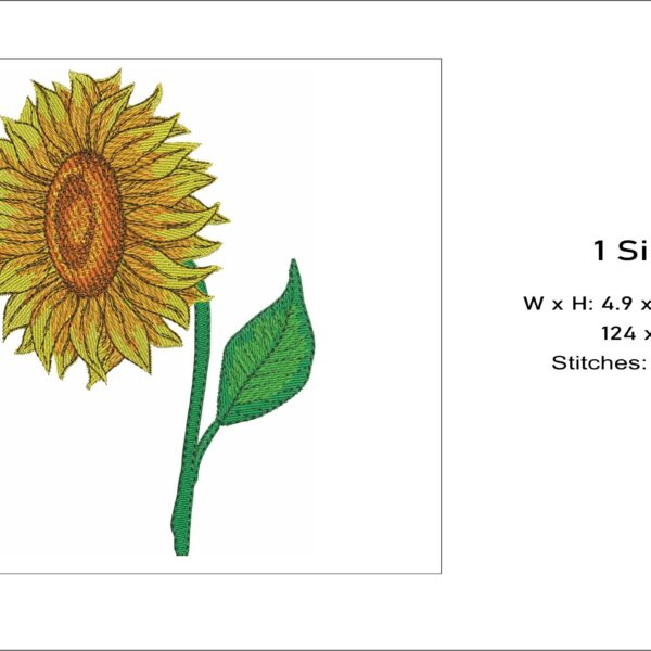 Sunflower embroidery design