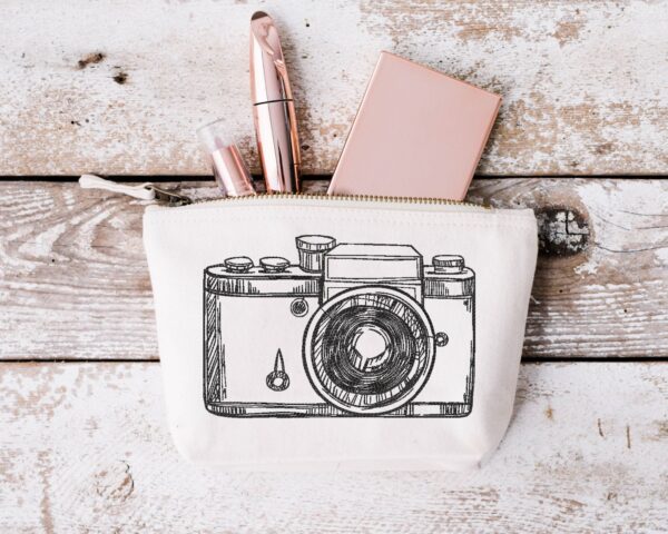 Camera sketch embroidery design