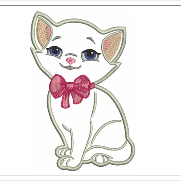 Cat applique embroidery design