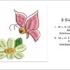 Daisy Butterfly embroidery design