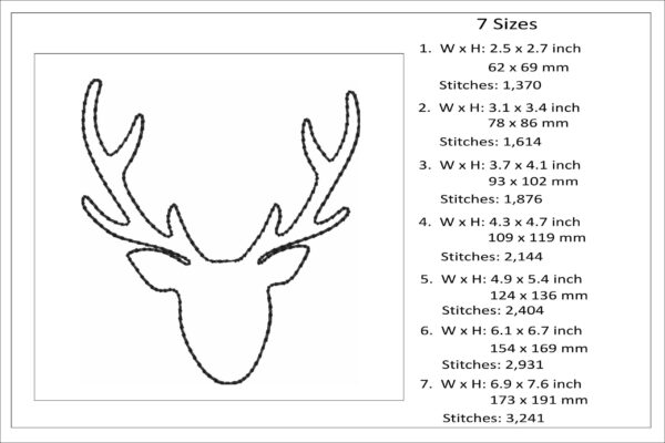 Deer embroidery design