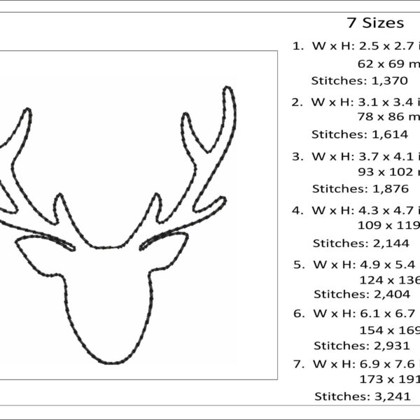 Deer embroidery design