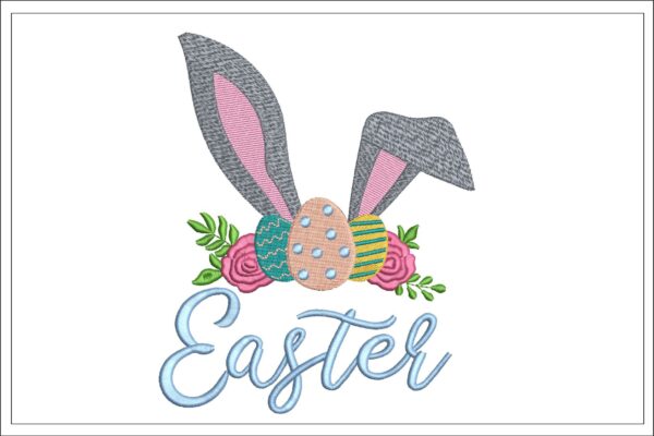 Easter Bunny Head embroidery design