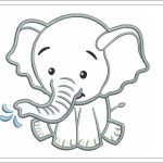 Elephant Applique Embroidery Design