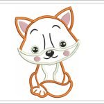 Fox Applique Embroidery Design