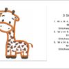 Giraffe applique embroidery design