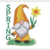 Gnome with daffodil embroidery design