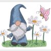 Gnome With Daisies embroidery design