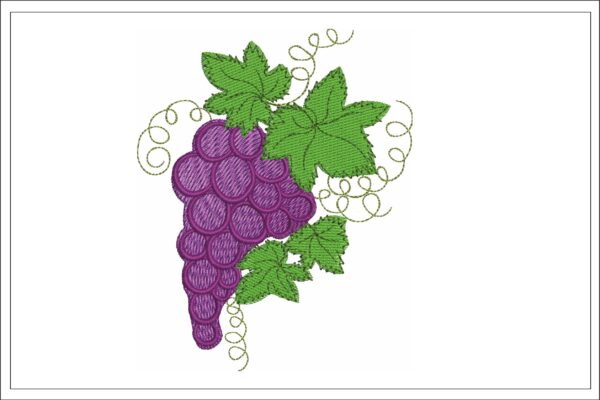 Grapes embroidery design