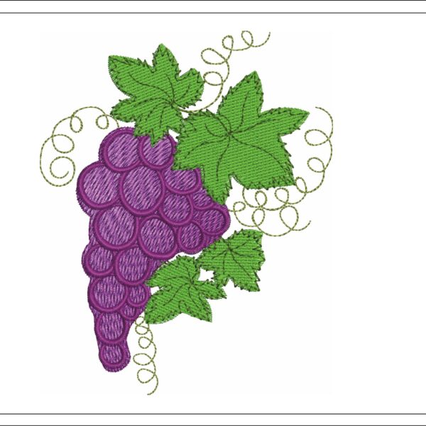 Grapes embroidery design