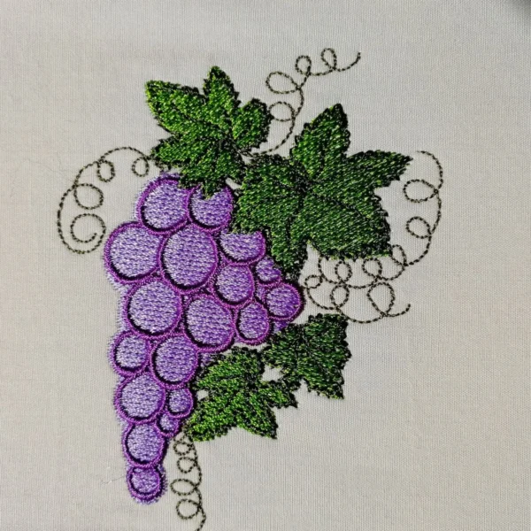 Grapes embroidery design - fruit embroidery pattern - machine embroidery design