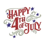 Happy 4th of July Embroidery Design - Instant Download