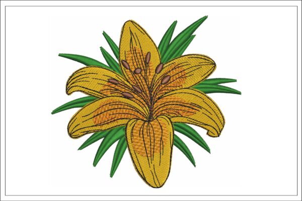 Lily embroidery design