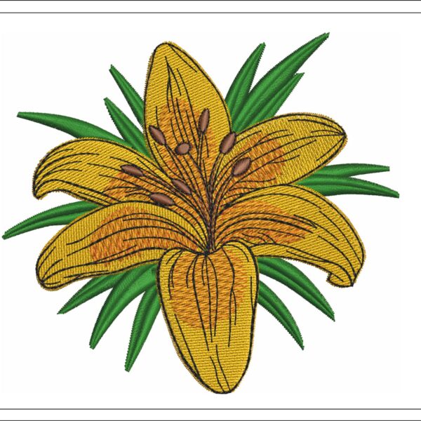 Lily embroidery design